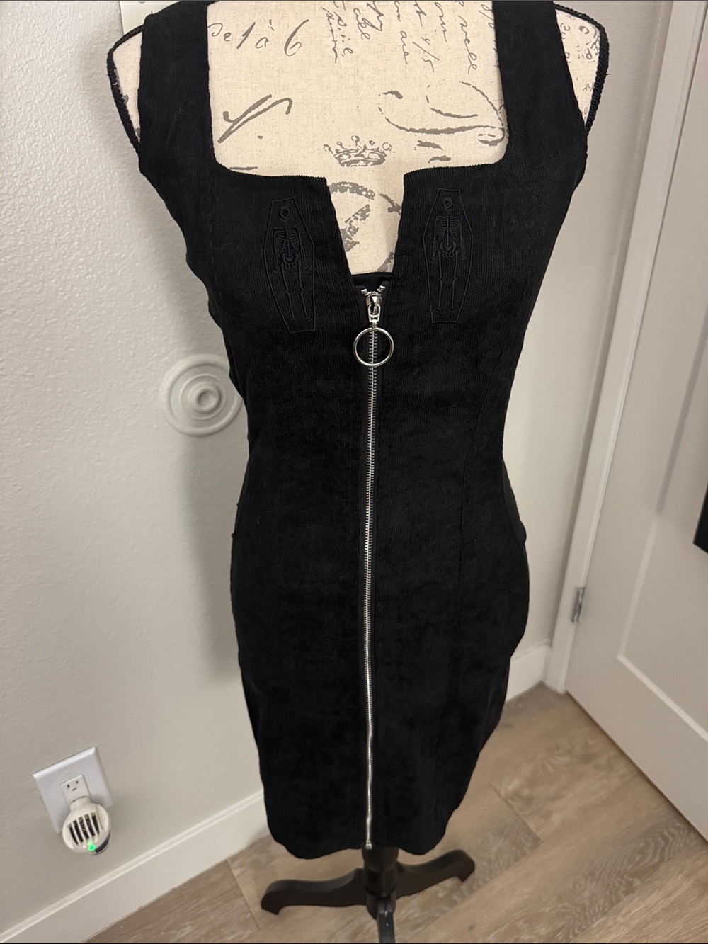 Disturbia Black Zip-Front Mini Dress